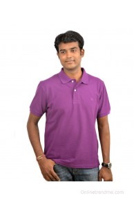 Woodside Purple Half Polo T-Shirt